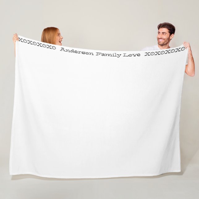 Hugs och Kisses Rustic Family Photo Collage Fleecefilt (På plats)