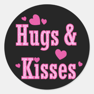 Hugs och Kisses Stickers Runt Klistermärke