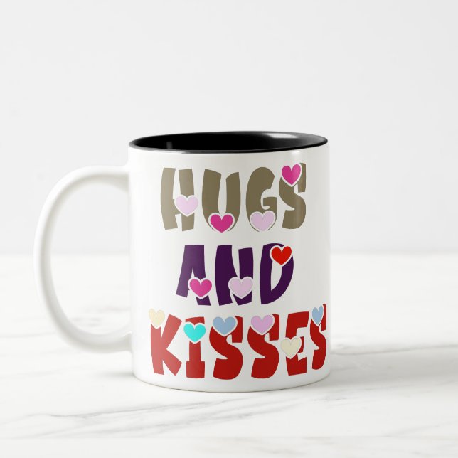 Hugs och Kisses Två-Tonad Mugg (Vänster)