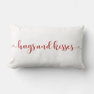 Hugs och Kisses Valentindagen Dekorativ kudde