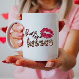 Hugs och Kisses Valentindagen Kaffemugg