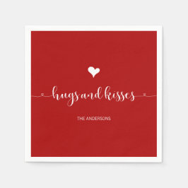 Hugs och Kisses Valentindagen Pappra blöjor Pappersservett