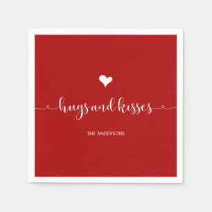Hugs och Kisses Valentindagen Pappra blöjor Pappersservett