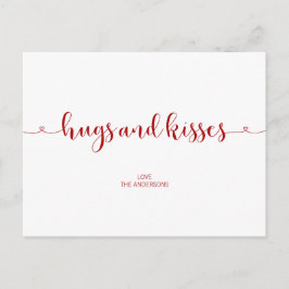 Hugs och Kisses Valentindags vykort
