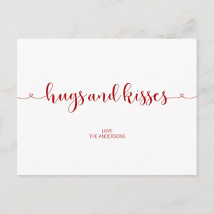 Hugs och Kisses Valentindags vykort