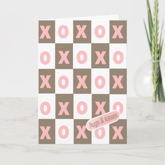 Hugs och Kisses Valentindagskort Helgkort (Framsida)