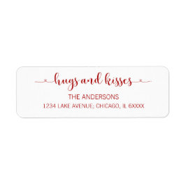 Hugs och Kisses Valentine Day Adressetiketters Returadress Etikett