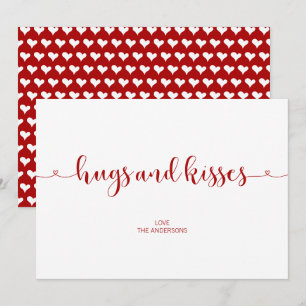 Hugs- och Kisses Valentine Day Card Julkort
