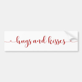 Hugs och Kisses Valentines Day Bumper Sticker Bildekal