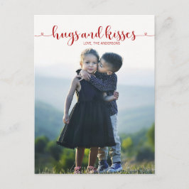 Hugs och Kisses Valentines Day Foto Postcard Helg Vykort