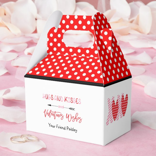 Hugs och Kisses Valentines day Kids Party Presentaskar (Bröllop)