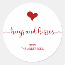 Hugs och Kisses Valentines Day Sticker