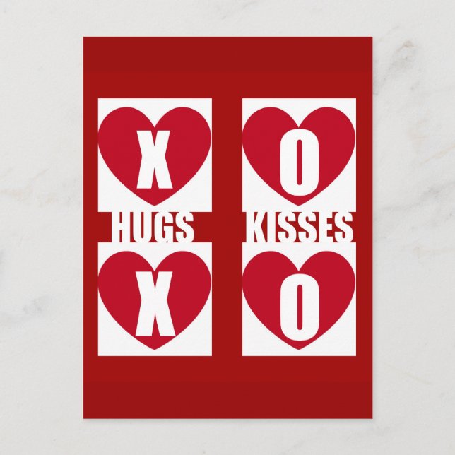 Hugs och Kisses Vykort (Framsida)