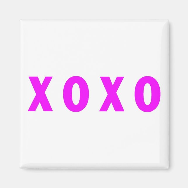 Hugs- och Kisses XOXO-Rosa Magnet (Framsidan)