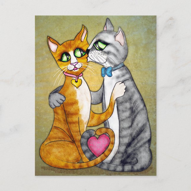 Hugs och kyssar för älskling vykort (Framsida)