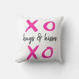 Hugs och kyssar, xoxo, Alla hjärtans, rosa Kudde