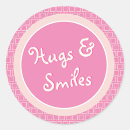 Hugs och Smiles Stickers Runt Klistermärke