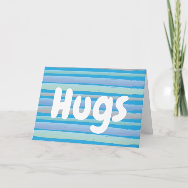 Hugs och Thinking of You with färg rand Kort (Framsida)