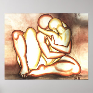 Hugs Poster Loving Embrace Print Figur Teckning