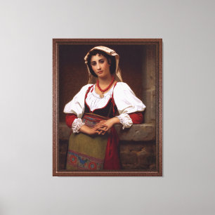 Hugues Merle, Neapolitan Girl Canvastryck