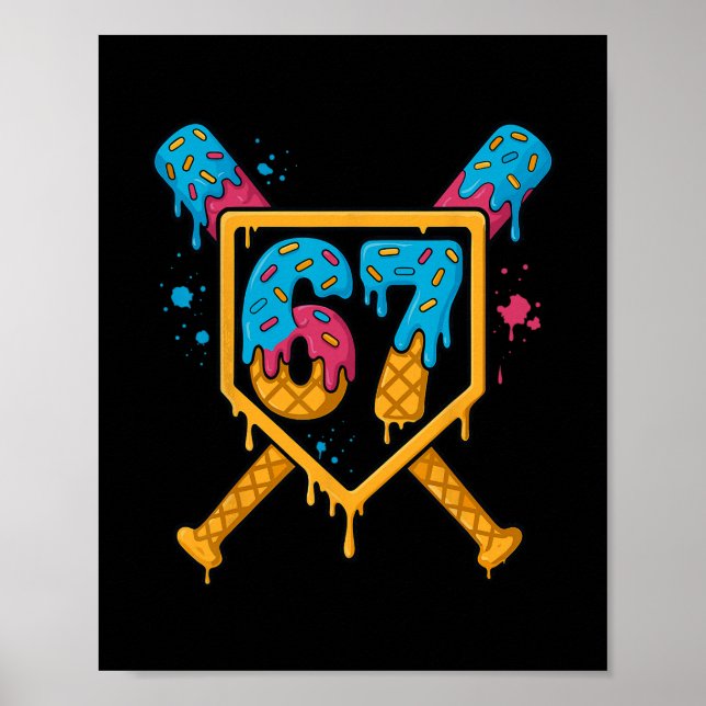 Hugvyn 67 Sälj Glass Dropp Six Seven Genz Alpha Poster (Framsidan)
