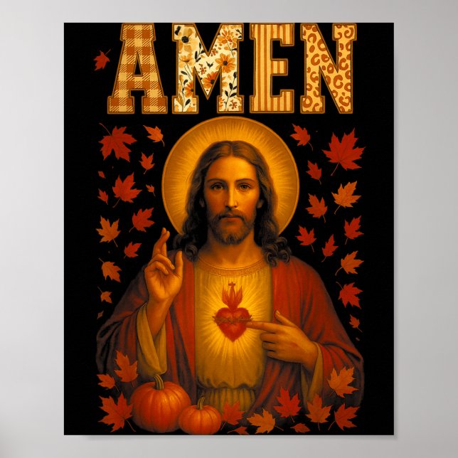 Hugvyn Amen Fall Jesus Christian Bible Verses Than Poster (Framsidan)