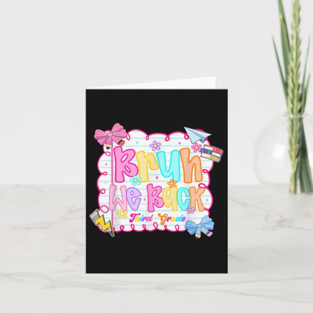 Hugvyn Back to school_ Bruh, vi backa från tredje  Kort (Framsida)