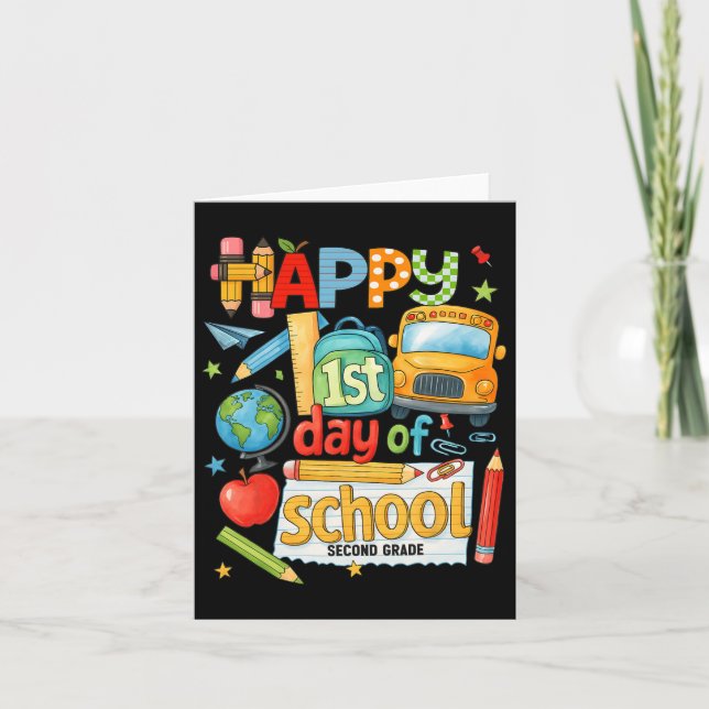 Hugvyn Back to school Second Klass Teacher 2nd Gra Kort (Framsida)