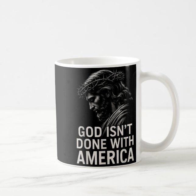 Hugvyn God Isn’t Done With America Christian Faith Kaffemugg (Höger)