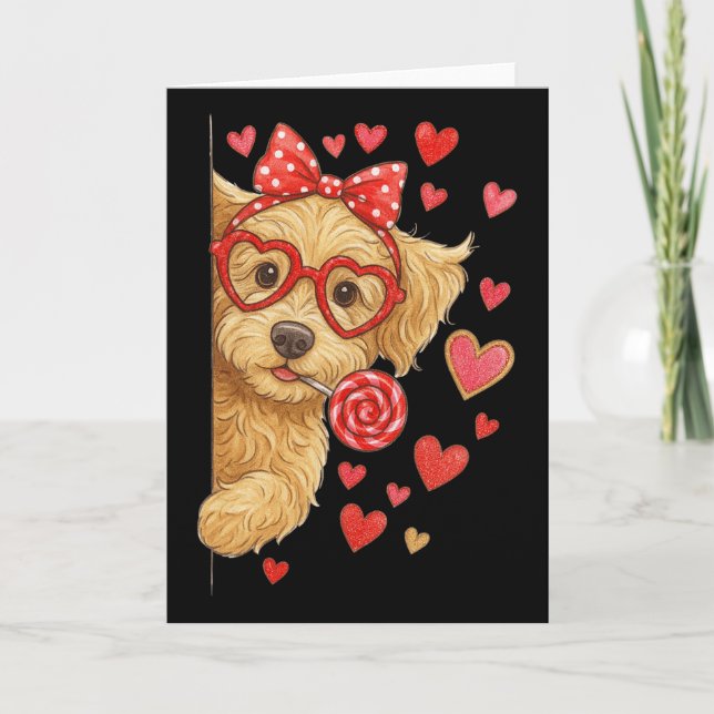 Hugvyn Goldendoodle Alla hjärtans dag Doodle Mamma Kort (Framsida)