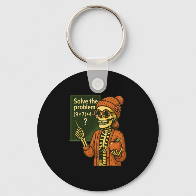 Hugvyn Halloween Skeleton Six Seven 67 Meme Pemdas Nyckelring (Framsida)