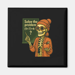 Hugvyn Halloween skelett Six Seven 67 Meme Pemdas Magnet