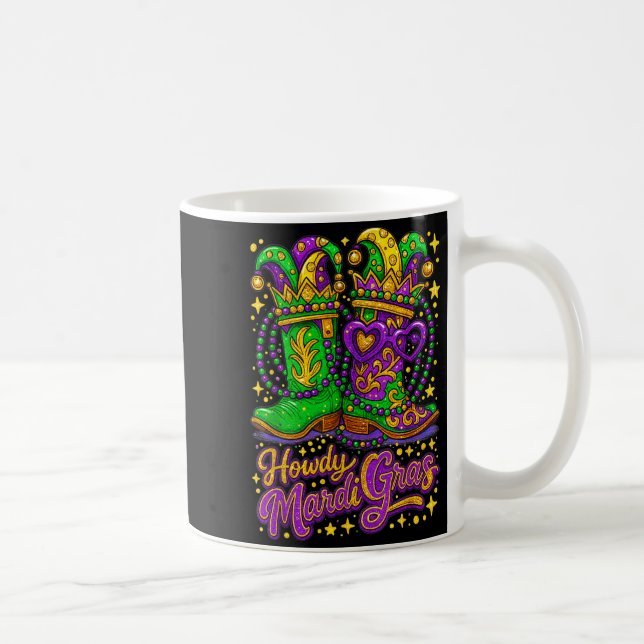 Hugvyn Howdy Mardi Gras Western Boot Cowgirl Louis Kaffemugg (Höger)