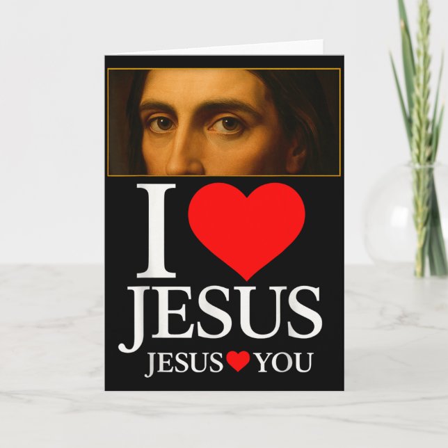 Hugvyn I Love Jesus I Heart Jesus Faith American C Kort (Framsida)