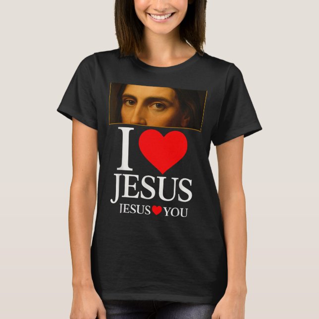 Hugvyn I Love Jesus I Heart Jesus Faith American C T Shirt (Framsida)