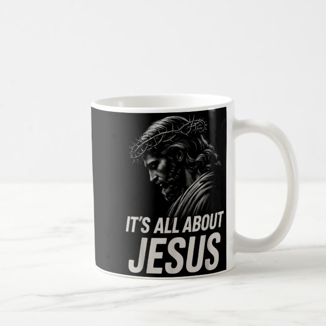 Hugvyn Its All About Jesus Christian Faith Patriot Kaffemugg (Höger)