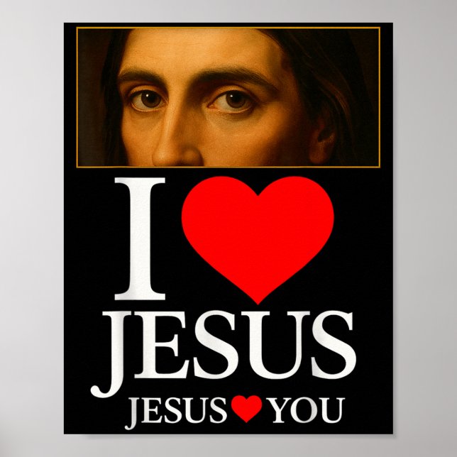 Hugvyn Jag älskar Jesus Jag älskar Jesus Tro Ameri Poster (Framsidan)