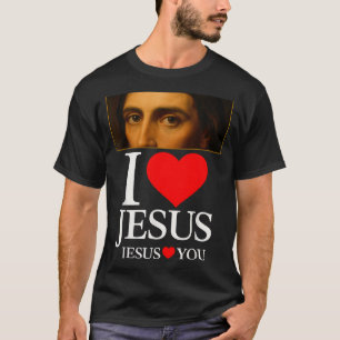 Hugvyn Jag älskar Jesus Jag älskar Jesus Tro Ameri T Shirt