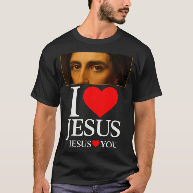 Hugvyn Jag älskar Jesus Jag älskar Jesus Tro Ameri T Shirt (Framsida)