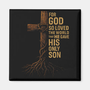 Hugvyn Jesus Gud Så Älskade Världen Kors Johannes Magnet