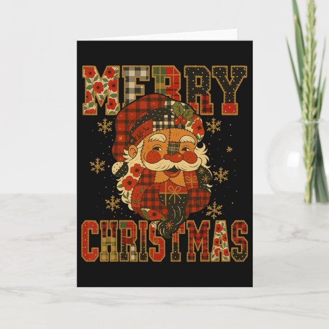 Hugvyn jul tomte lapptäcke God Jul Kort (Framsida)