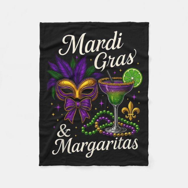 Hugvyn Mardi Gras And Margaritas Louisiana New Orl Fleecefilt (Framsidan)