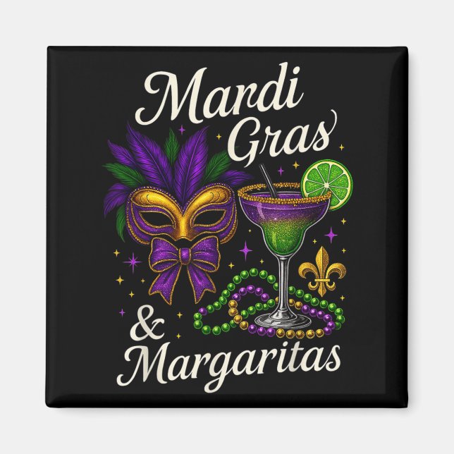 Hugvyn Mardi Gras And Margaritas Louisiana New Orl Magnet (Framsidan)