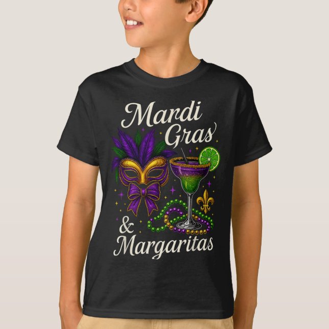 Hugvyn Mardi Gras And Margaritas Louisiana New Orl T Shirt (Framsida)