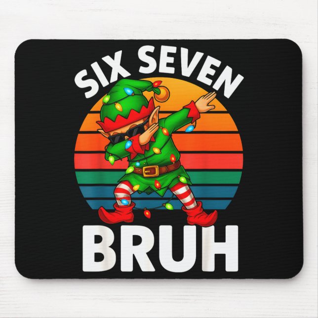 Hugvyn Six Seven 6 7 Meme Dabbing Elf Merry Christ Musmatta (Framsidan)