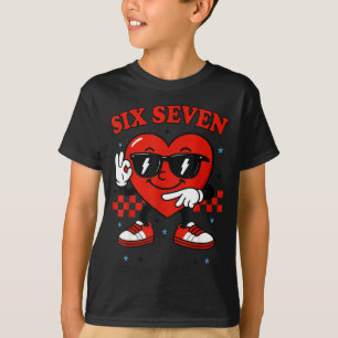 Hugvyn Six Seven Hjärta 6 7 Meme Pojke Flicka Roli T Shirt
