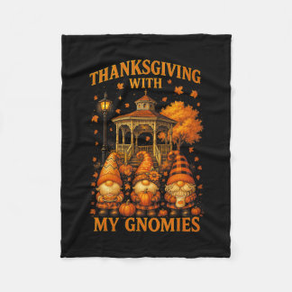 Hugvyn Thanksgiving med mina Gnomies Höst Autumn G Fleecefilt