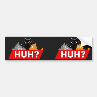 "Huh?" Dumma Flerfärgade Tecknade Katter Meme Bildekal