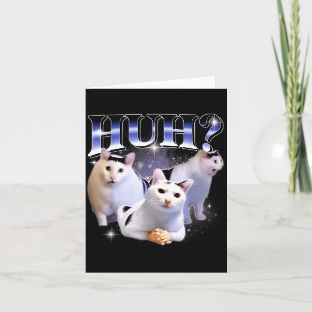 Huh Rolig Tacksam Katt Pojke Märkligt Bootleg Spec Kort (Framsida)