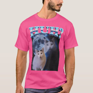 Huh Roligt Tack Cat Meme Fula Gåvor Goofy Ahh Katt T Shirt